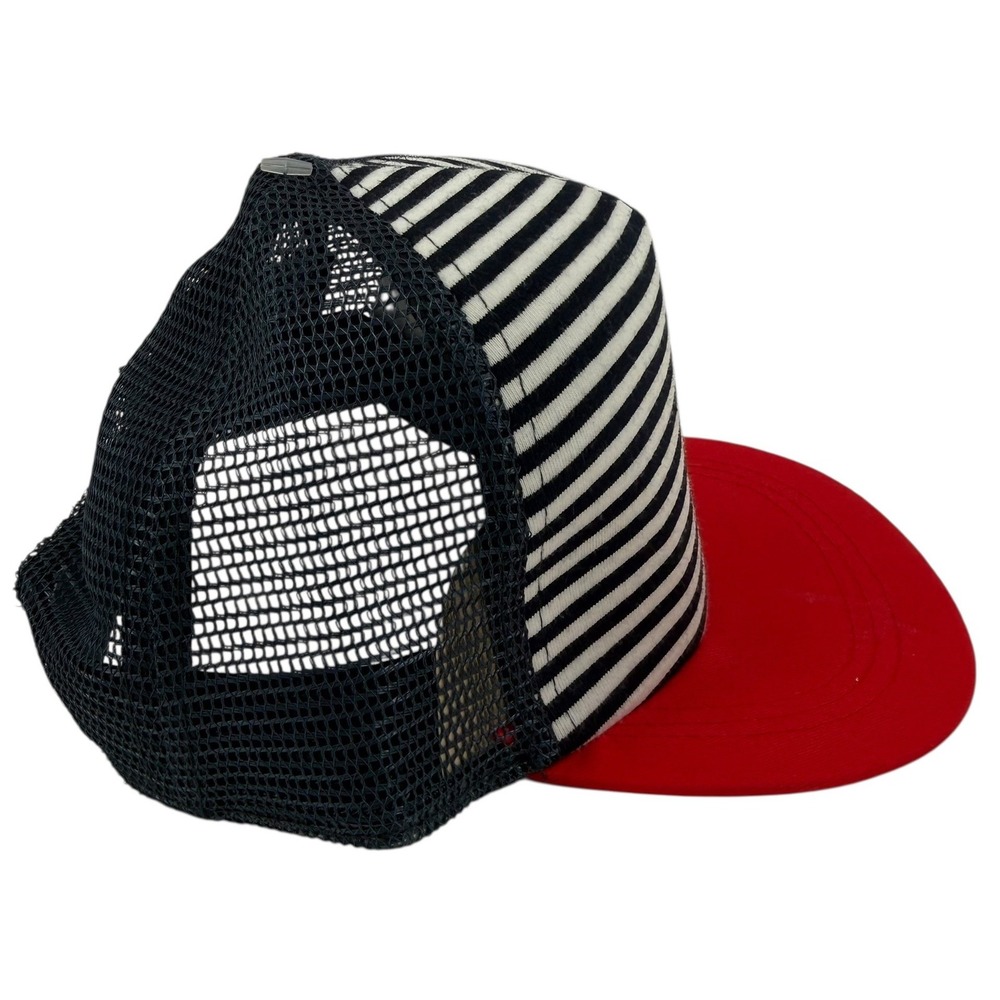 Binky Bro Infant Trucker Hat Red White Blue Striped Snapback Flat Brim Mesh Cap - Picture 4 of 4